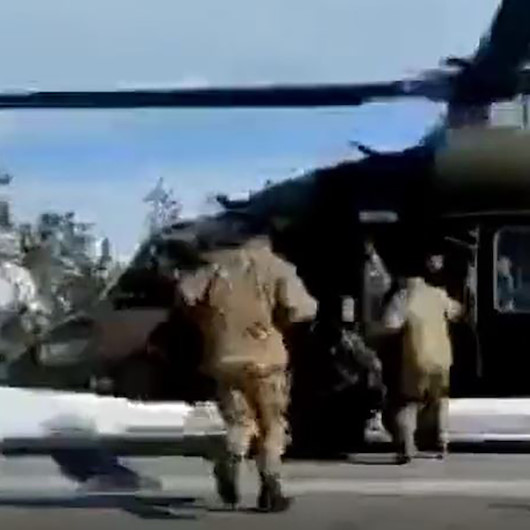 Gaziantepte mahsur kalanların yardımına jandarma yetişti: Kumanyalar helikopterle ulaştırıldı