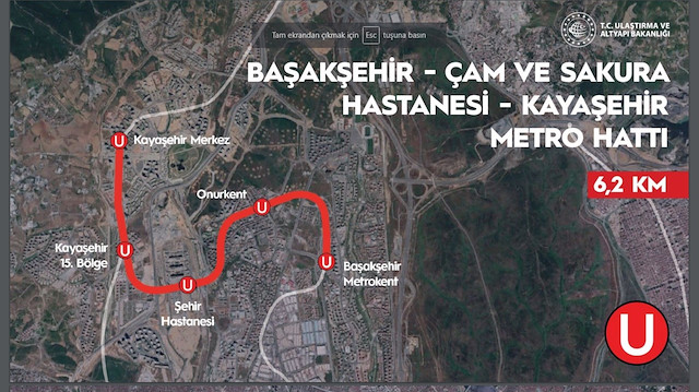 Başakşehir-Kayaşehir metro hattı