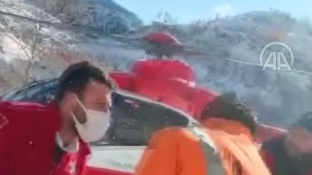 Kahramanmaraş'ta kar sebebiyle mahsur kalan hamileyi ambulans helikopter hastaneye ulaştırdı
