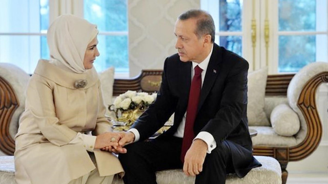 Cumhurbaşkanı Recep Tayyip Erdoğan ve eşi Emine Erdoğan.