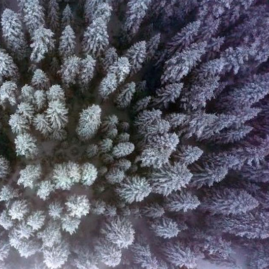 لقطات جوية ساحرة لجبل الكرة المغطى بالثلوج شمالي تركيا