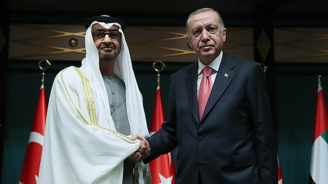 Abu Dabi Veliaht Prensi Şeyh Muhammed bin Zayed Al Nahyan ve Cumhurbaşkanı Recep Tayyip Erdoğan