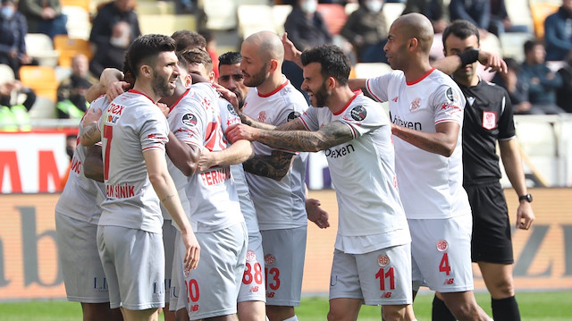 Antalyasporlu futbolcuların gol sevinçleri