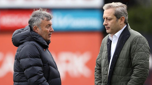 Galatasaray Başkanı Burak Elmas ve teknik direktör Domenec Torrent