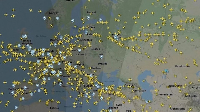 Ukrayna semalarında tek bir uçak yok.