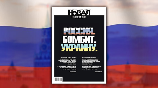 Novaya Gazeta'nın manşeti. 