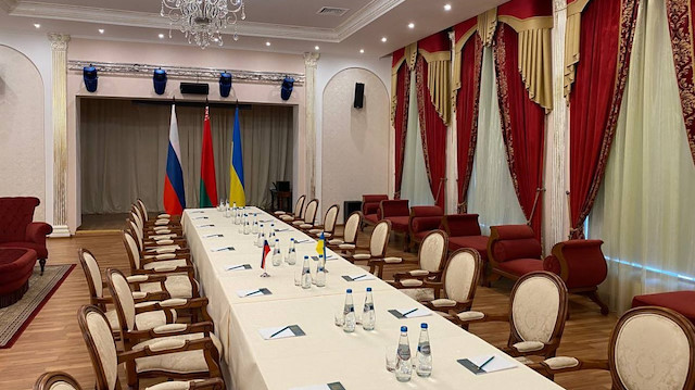 Belarus'ta müzakerelerinin yapılacağı salon.