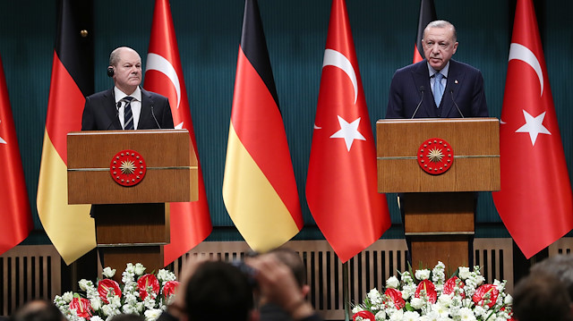 Cumhurbaşkanı Erdoğan Almanya Şansölyesi Scholz ile ortak basın toplantısı düzenledi