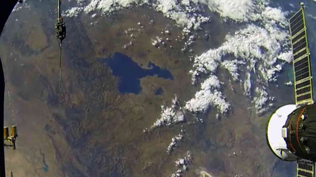 Van Gölü’nü bu kez de Rus astronot fotoğrafladı.