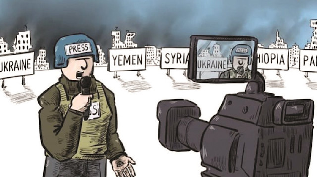 Karikatüristler Batı'nın mülteci ayrımcılığını eleştirdi.