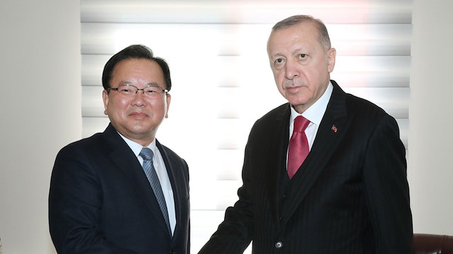Cumhurbaşkanı Erdoğan, Güney Kore Başbakanı Kim Boo-Kyum'u kabul etti.