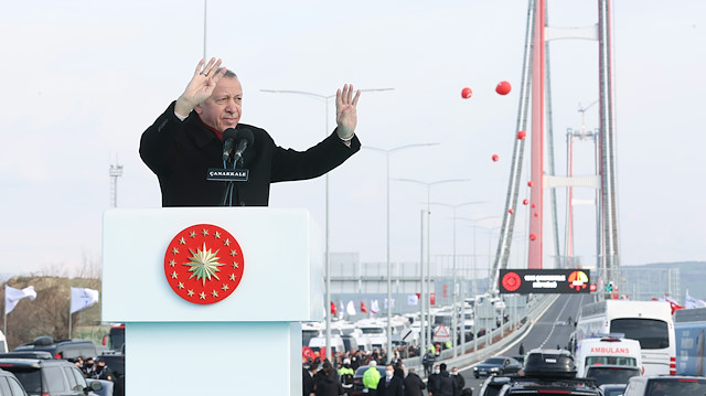 Cumhurbaşkanı Erdoğan 1915 Çanakkale Köprüsü'nün açılışında konuştu: Türkiye bu alanda ilk sıraya yerleşti