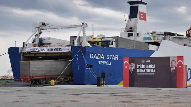 Türkiye’den gönderilen insani yardım gemisi Lübnan’a ulaştı.

