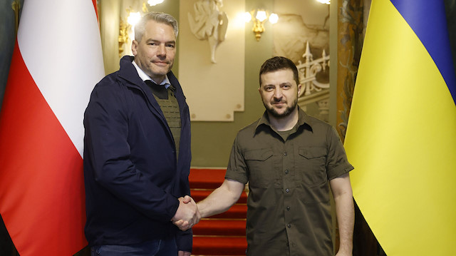 Avusturya Başbakanı Karl Nehammer (solda), geçtiğimiz hafta sonu Ukrayna Devlet Başkanı Vladimir Zelenskiy ile görüşmüştü.