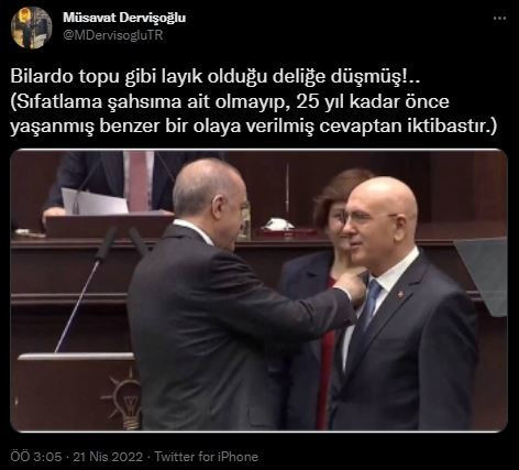 İYİ Parti'li Müsavat Dervişoğlu'ndan AK Parti'ye geçen İsmail Ok'a çirkin  benzetme: Bilardo topu gibi layık olduğu deliğe düşmüş - Yeni Şafak