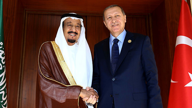 Cumhurbaşkanı Recep Tayyip Erdoğan ile Suudi Arabistan Kralı Selman bin Abdülaziz El Suud.