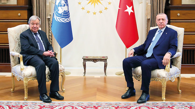 BM Genel Sekreteri Guterres - Cumhurbaşkanı Erdoğan