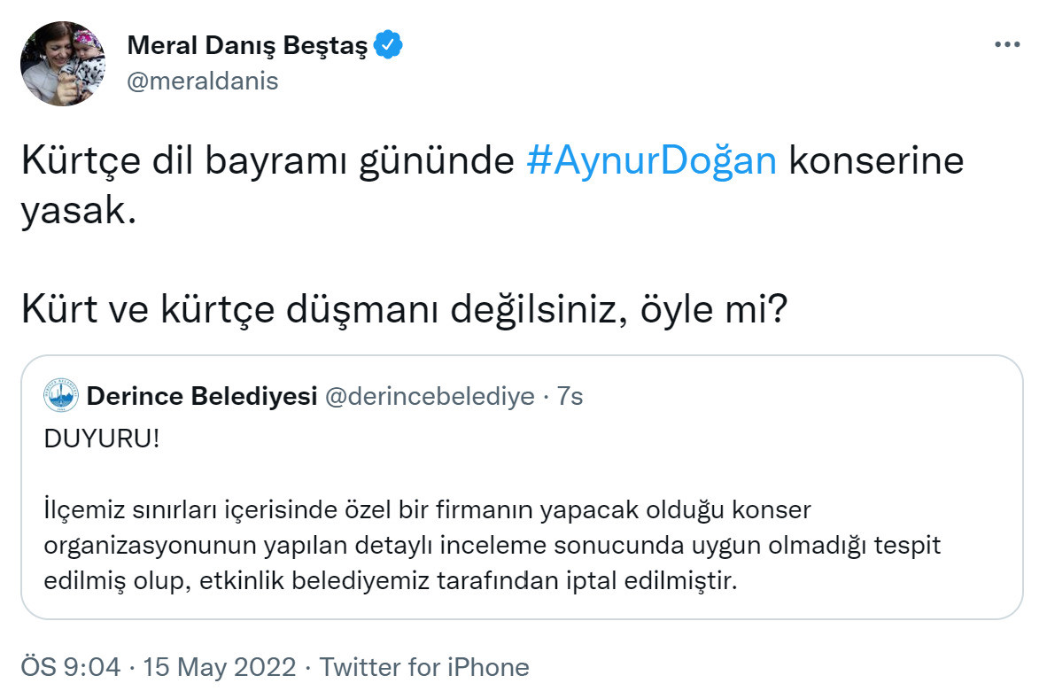 HDP'li Meral Danış Beştaş'ın destek paylaşımı.