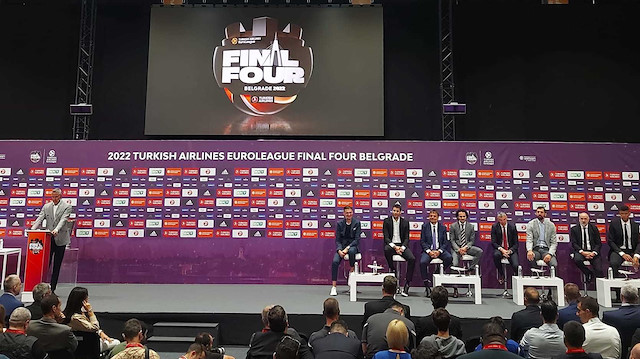 THY Avrupa Ligi'nde Dörtlü Final'in basın toplantısı Sırbistan'ın başkenti Belgrad'da yapıldı