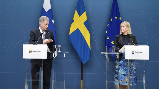 Finlandiya Cumhurbaşkanı Sauli Niinistö ve İsveç Başbakanı Magdalena Andersson 