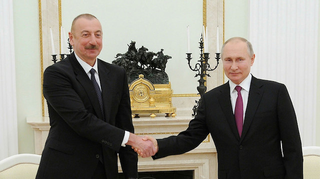 Rusya Devlet Başkanı Vladimir Putin ve Azerbaycan Cumhurbaşkanı İlham Aliyev