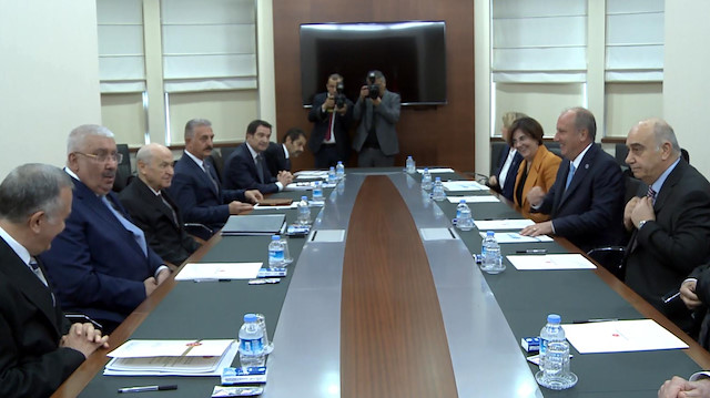 MHP Genel Merkezi'nde gerçekleşen görüşmeye genel başkan yardımcıları da katıldı.  