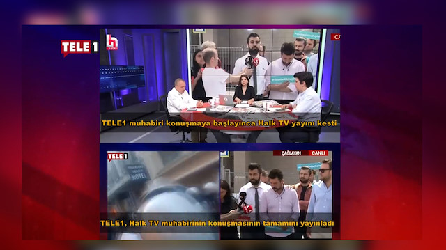 Tele1'de Halk TV'yi hedef alan 'yayımızı kestiniz' yayını