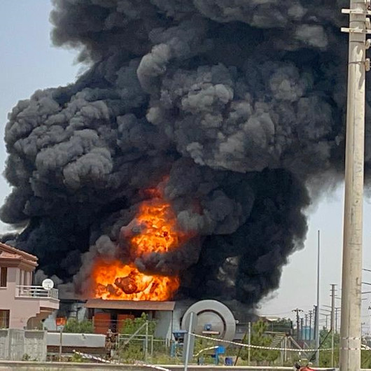 Niğde'de atık yağ geri dönüşüm tesisinde yangın çıktı