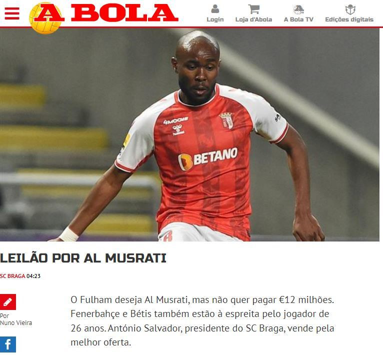 A Bola'da yer alan haber