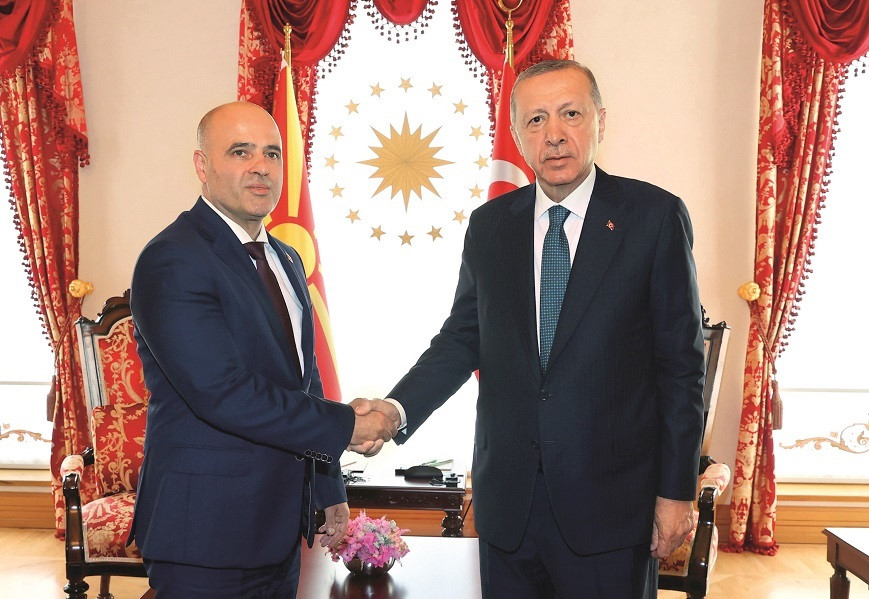Cumhurbaşkanı Erdoğan, nKuzey Makedonya Başbakanı nDimitar Kovaçevski’yi kabul etti.