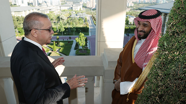 Cumhurbaşkanı Recep Tayyip Erdoğan ile Suudi Arabistan Veliaht Prensi Muhammed bin Selman
