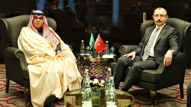 Suudi Arabistan Ticaret ve Enformasyon Bakanı Majid Bin Abdullah Al Kasabi ve Ticaret Bakanı Mehmet Muş