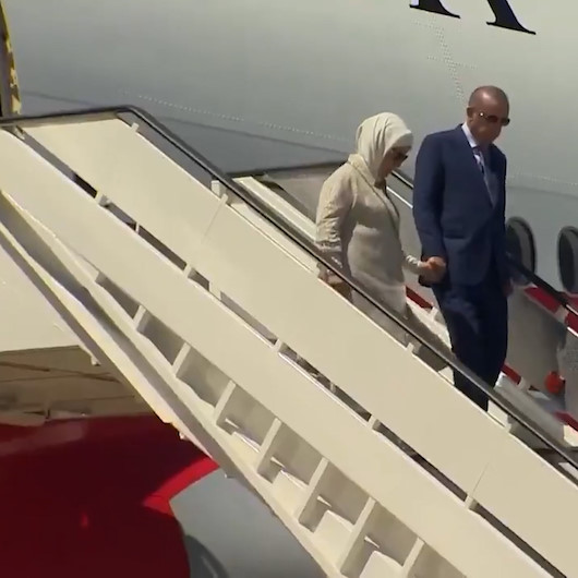 Cumhurbaşkanı Erdoğanı taşıyan uçak Madride indi