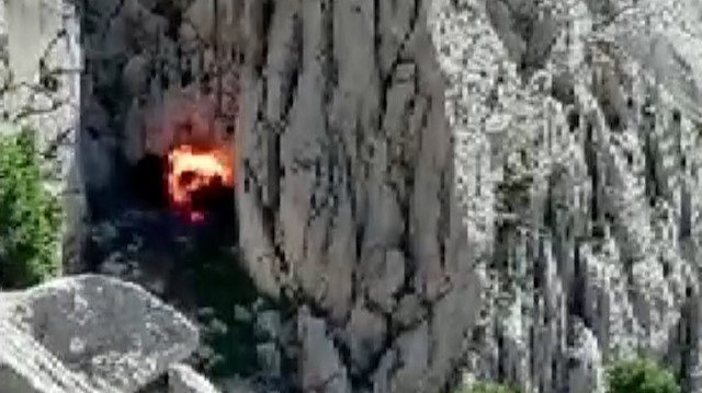Kahramanmaraş'ta teröristlerin mağaraya gizlediği malzemeler imha edildi