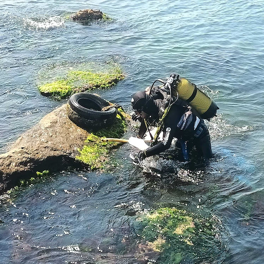 İstanbul Boğazında deniz dibi temizliği