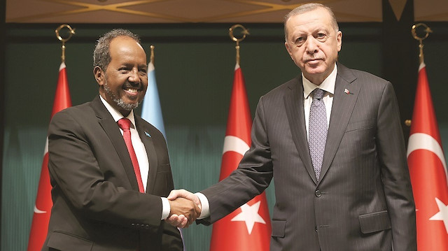 Somali Cumhurbaşkanı Hasan Şeyh Mahmud-Cumhurbaşkanı Recep Tayyip Erdoğan