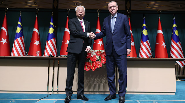 Cumhurbaşkanı Recep Tayyip Erdoğan, Malezya Başbakanı İsmail Sabri Yakub.