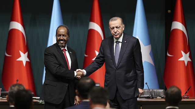 Cumhurbaşkanı Recep Tayyip Erdoğan, Somali Cumhurbaşkanı Hasan Şeyh Mahmud.