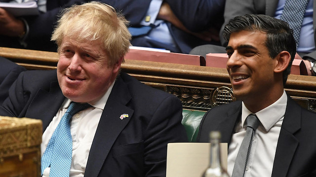 Boris Johnson ile Rishi Sunak