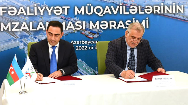  Albayrak Holding Yönetim Kurulu Başkanı Ahmet Albayrak ve Bakü Uluslararası Deniz Ticaret Limanı QSC’nin CEO'su Taleh Ziyadov yeni projelere imza attı. 