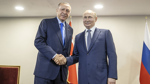 Türkiye Cumhurbaşkanı Recep Tayyip Erdoğan - Rusya Devlet Başkanı Vladimir Putin.  