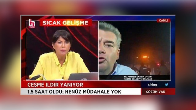 Halk TV'nin 'Yangına müdahale yok' yalanını CHP'li başkan çürüttü 