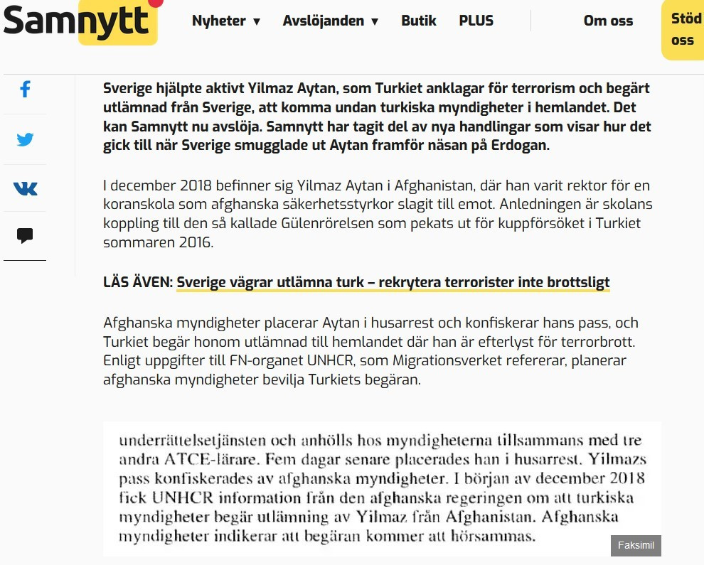 İsveç FETÖ'cüyü Kabil'den kaçırdı: 15 Temmuz'u desteklemek oturum almak için yeterliymiş