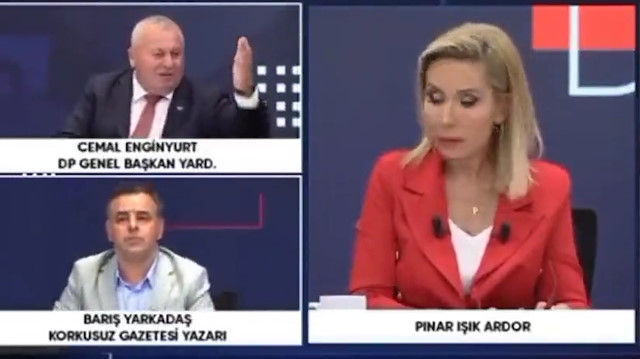 Demokrat Parti Cemal Enginyurt canlı yayında Latif Şimşek'e saldırdı.
