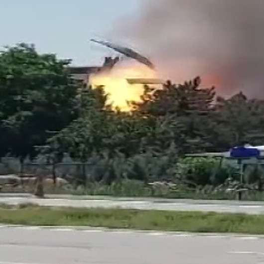 Ankarada fabrikada patlamayla birlikte yangın çıktı