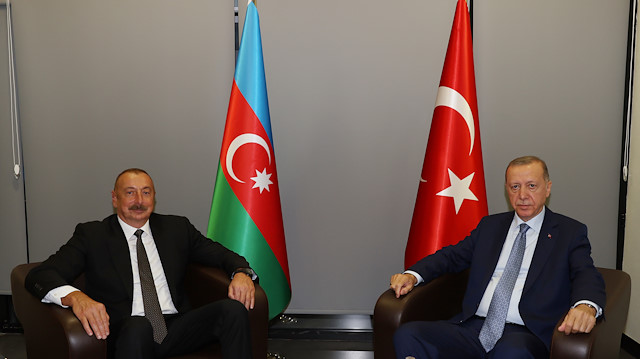 Cumhurbaşkanı Recep Tayyip Erdoğan ile Azerbaycan Cumhurbaşkanı İlham Aliyev.