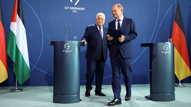 ​Filistin Devlet Başkanı Abbas - Almanya Şansölyesi Scholz