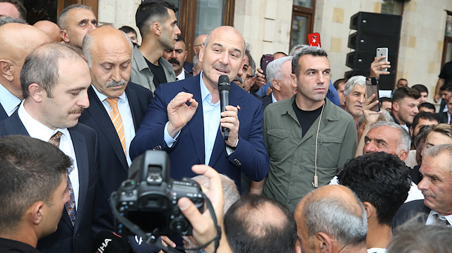 İçişleri Bakanı Süleyman Soylu, Bayburt'ta vatandaşlara hitap etti.