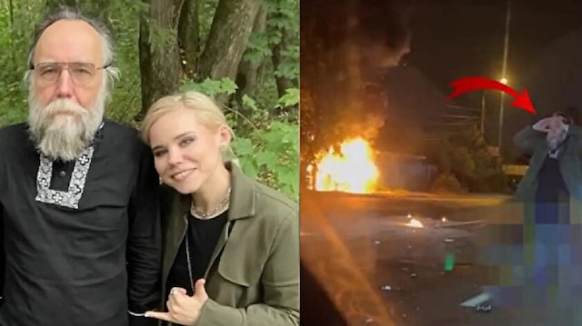 Dugin'in kızının bulunduğu araçta patlama meydana geldi.