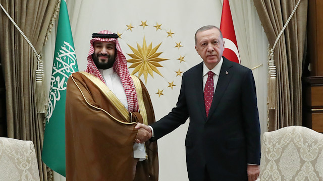 Suudi Arabistan prensi Muhammed bin Selman ve Cumhurbaşkanı Recep Tayyip Erdoğan